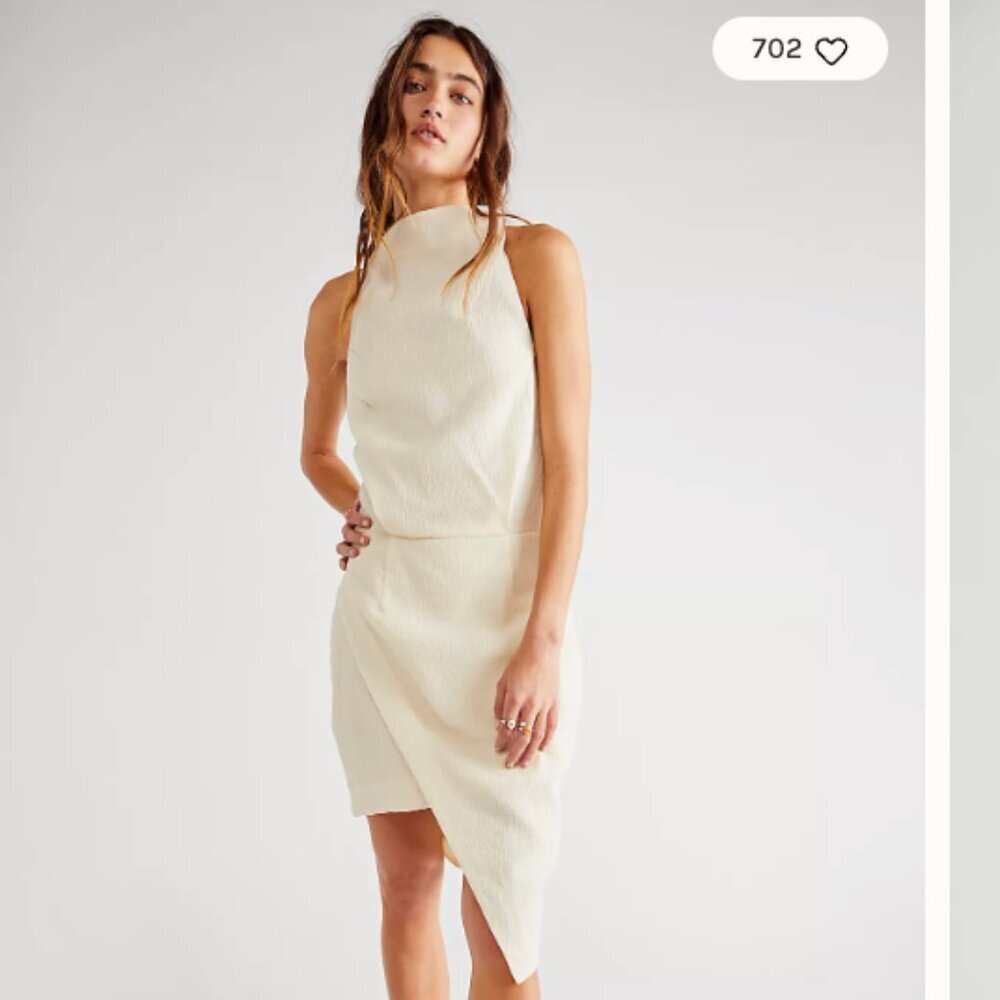 ELLIAT x Free People Keilani Halter Goddess Style Minimalist Dress Ivory M